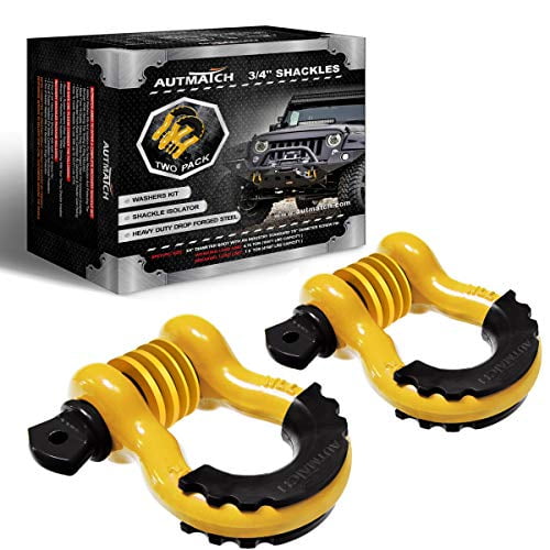 Tow Strap Shackles 3/4 D Ring Shackle with 7/8 Security Pin Anti Theft Offroad Accessories for Jeep Vehicle Recovery 2 Shackles and 1 Screw Key 68,000 lbs Maximum Break Strength 